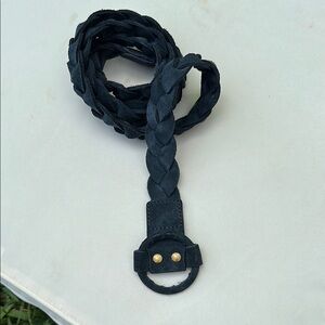 Black Braided Belt with Gold Accents